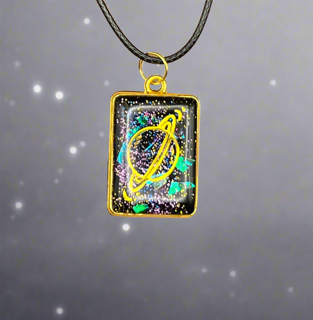 Planet Galaxy Resin Necklace