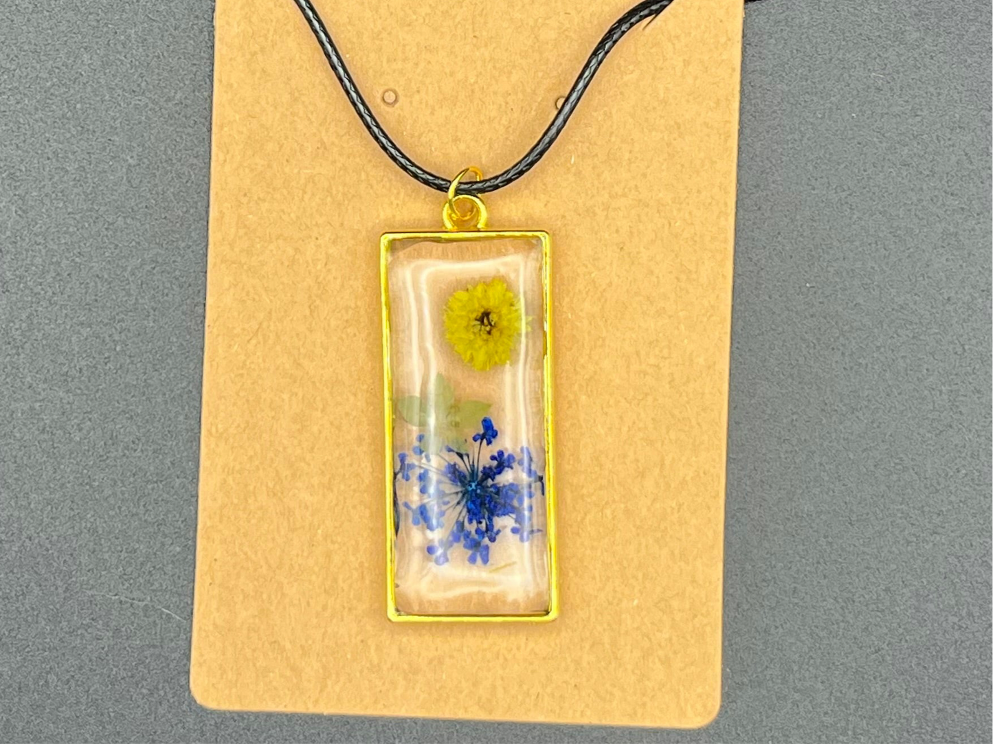 Pressed Flowers Resin Necklace