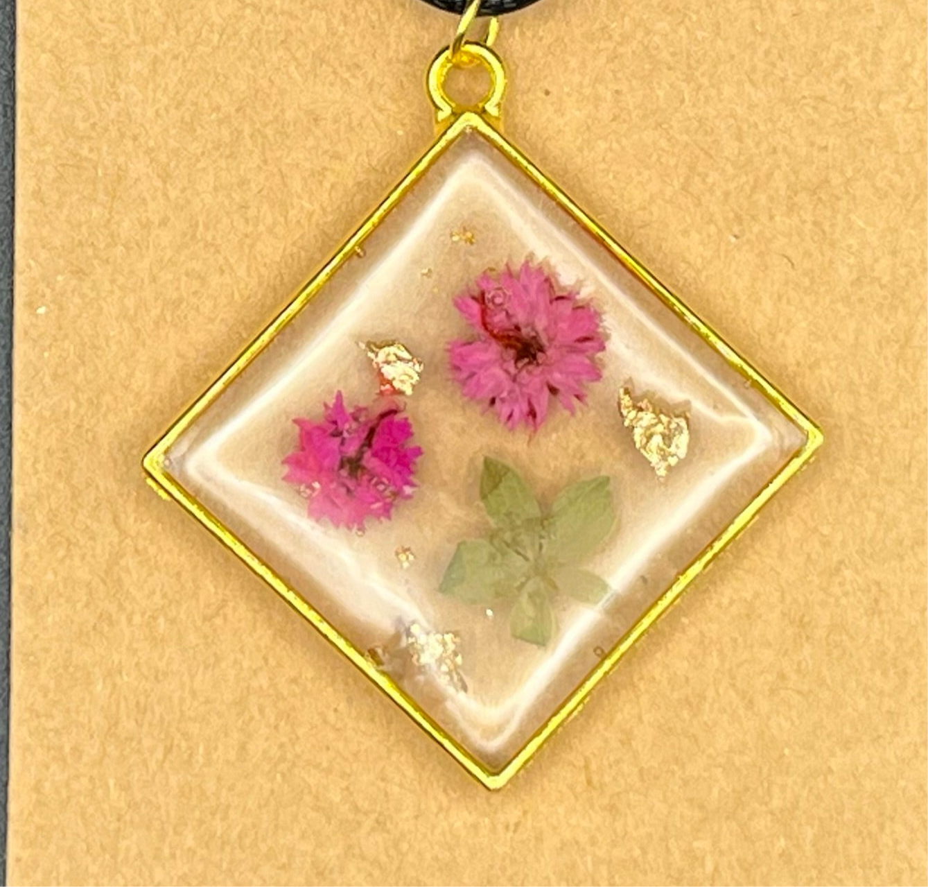 Pressed Flowers Resin Necklace