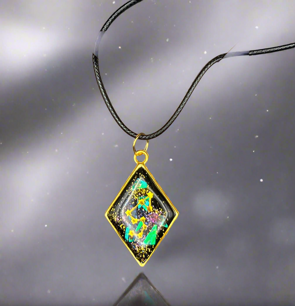 Constellation Galaxy Resin Necklace Diamond