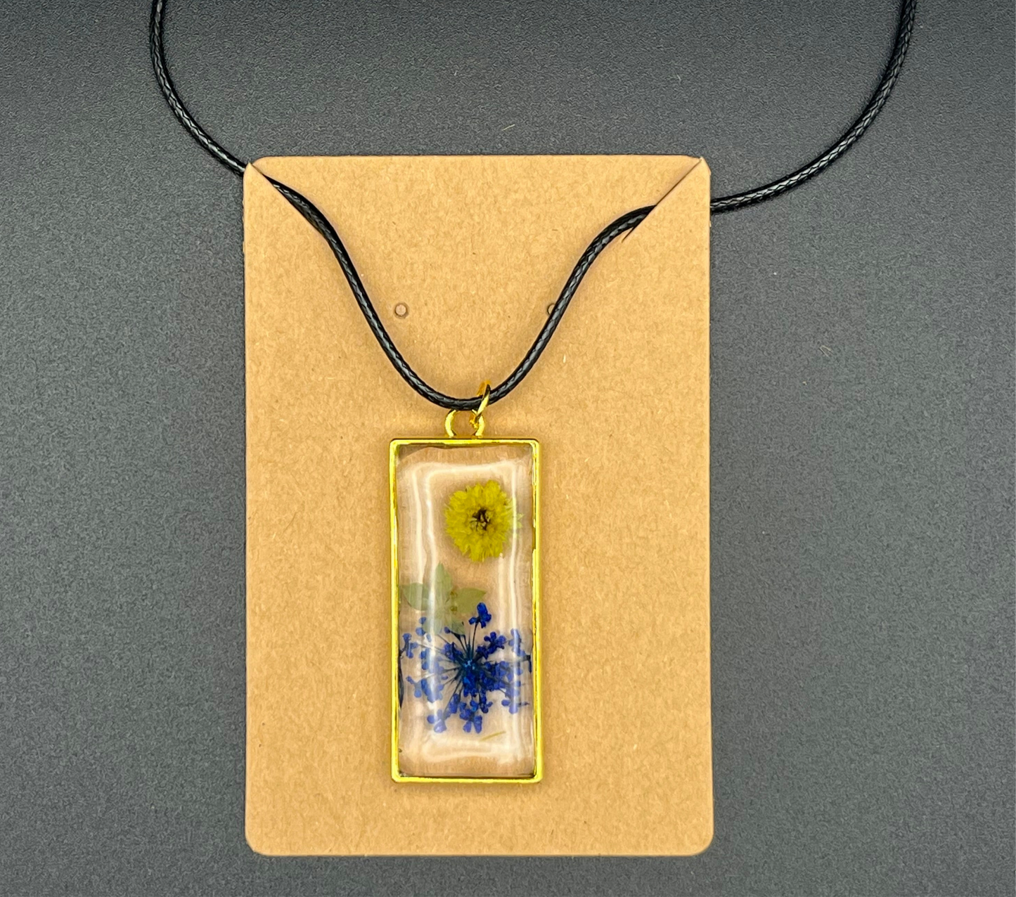 Pressed Flowers Resin Necklace