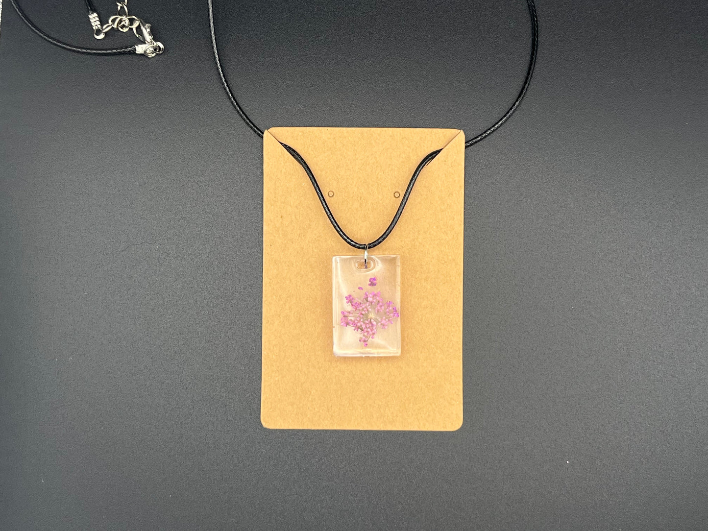 Queen Anne’s Lace Resin Necklace