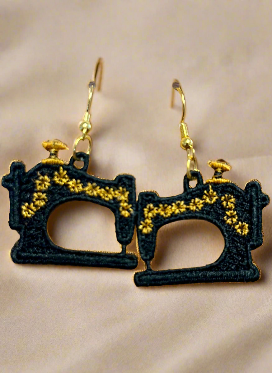 Antique Sewing Machine Earrings