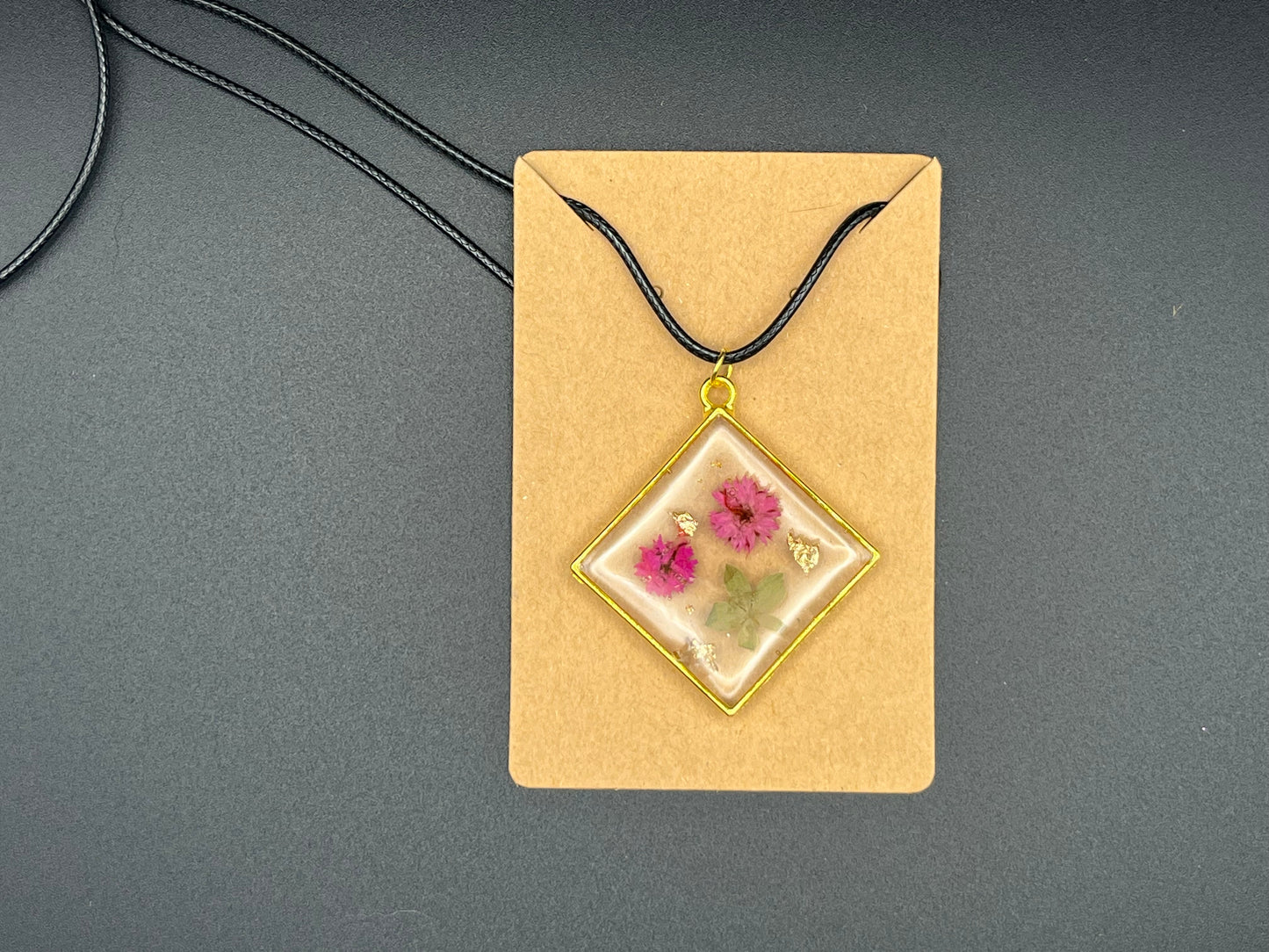 Pressed Flowers Resin Necklace