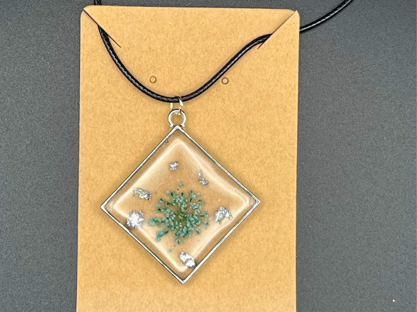 Queen Anne’s Lace Resin Necklace
