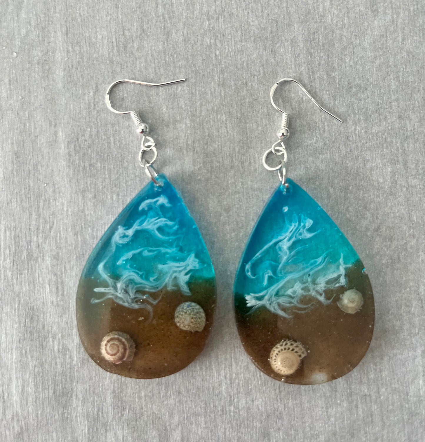 Ocean Waves Resin Earrings