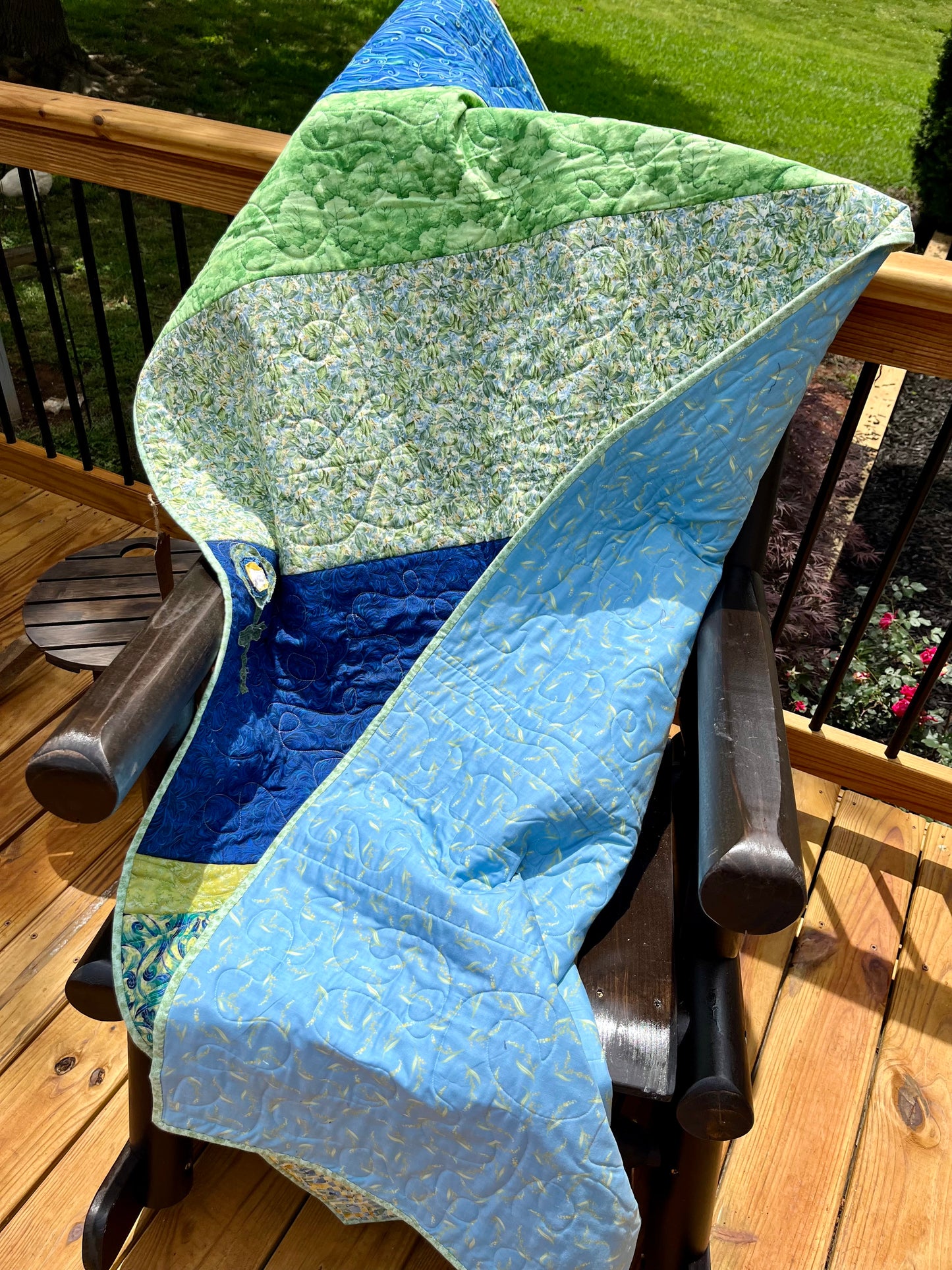 Gorgeous Blue & Green Modern Quilt