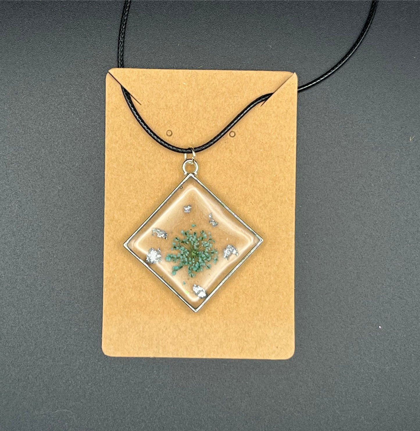 Queen Anne’s Lace Resin Necklace