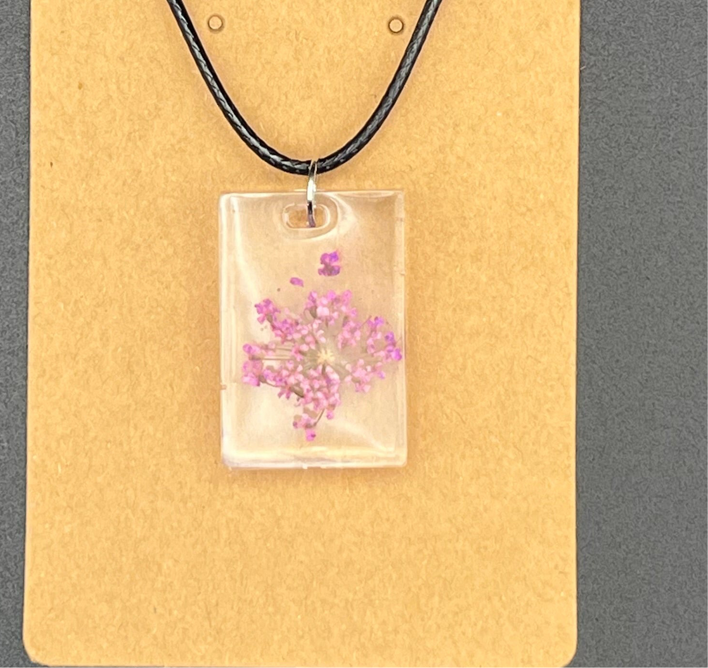 Queen Anne’s Lace Resin Necklace