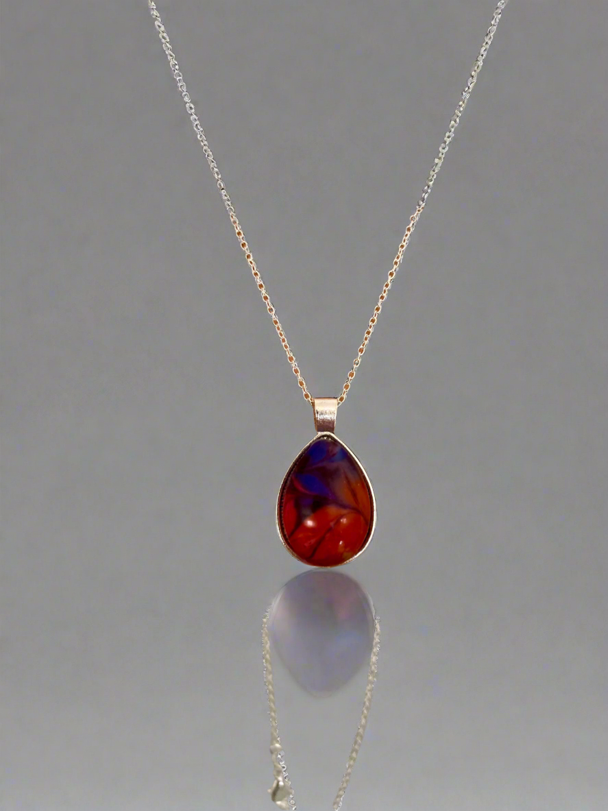 Mystical Teardrop Resin Necklace