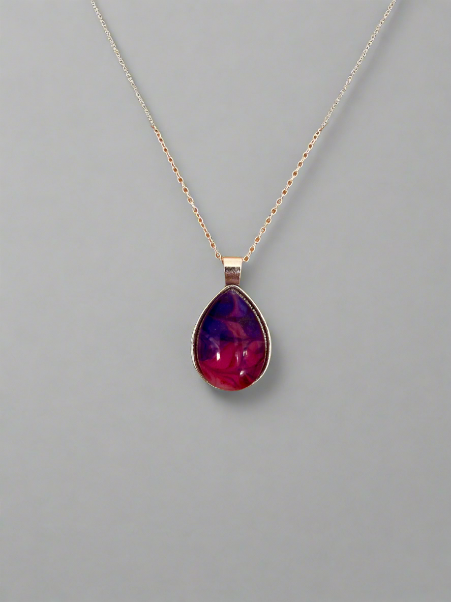 Mystical Teardrop Resin Necklace