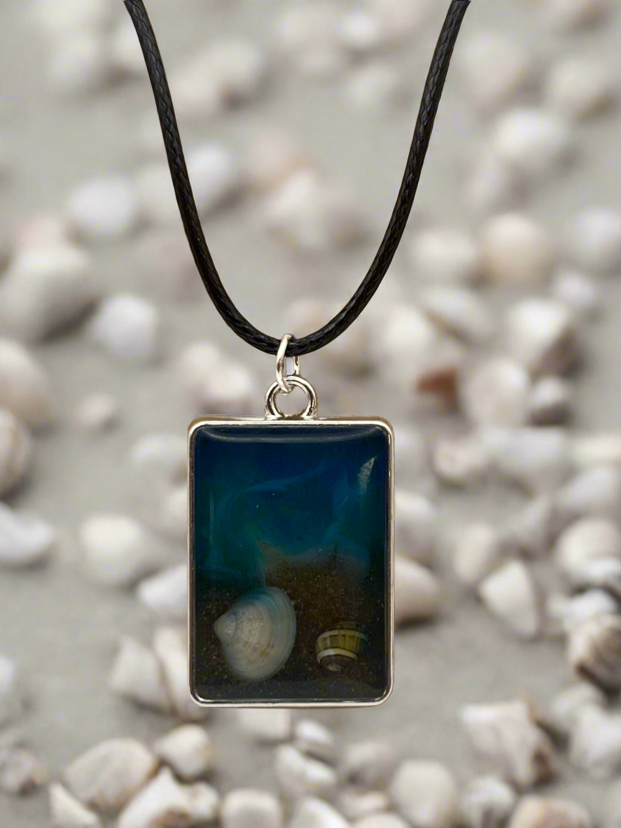 Ocean Waves Resin Necklace