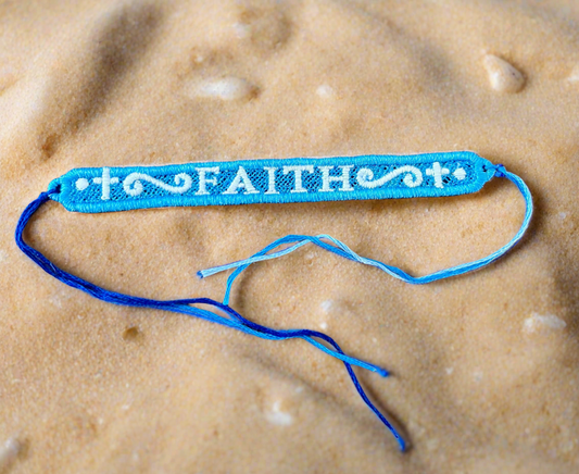 “Faith” Words of Wisdom embroidered bracelet