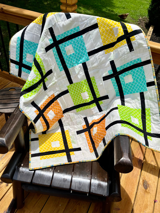 Bright & Fun Geometric Quilt