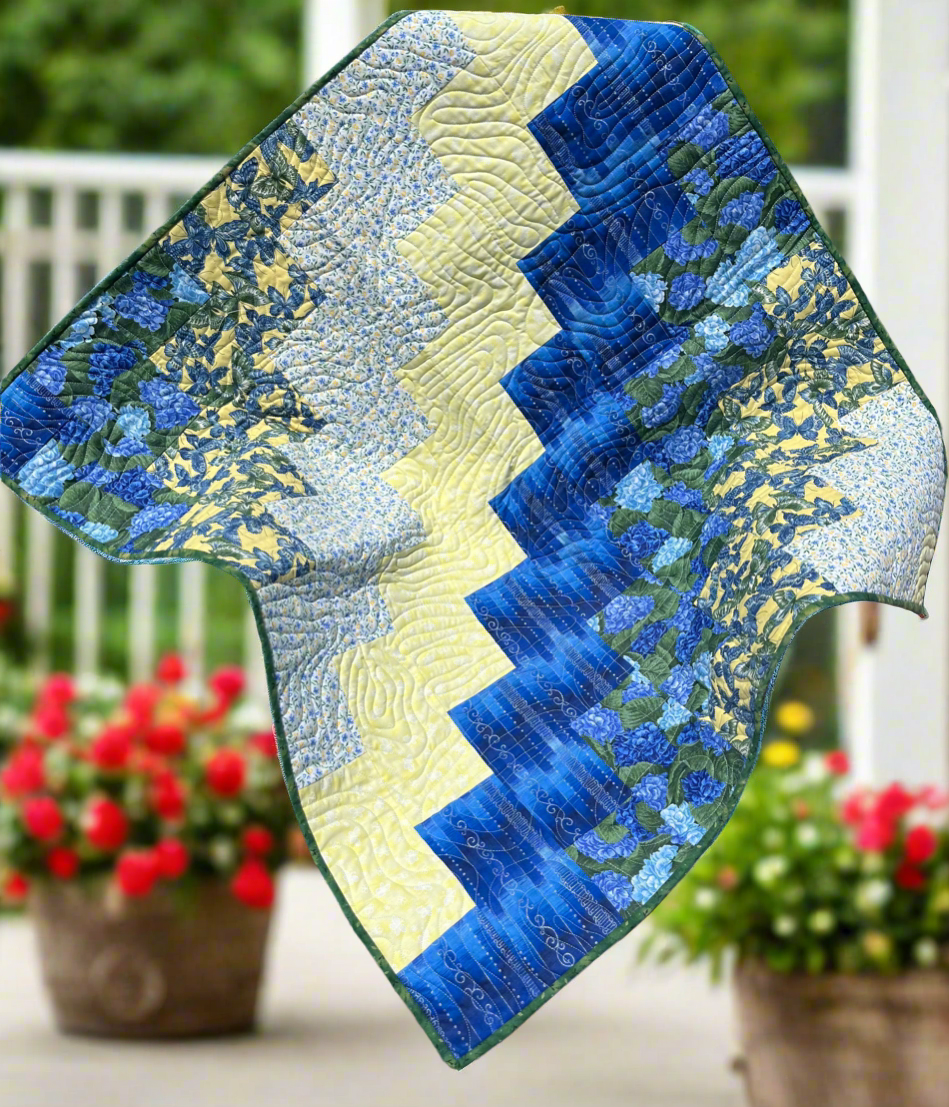 Bargello in Blue, Green, and Yellow