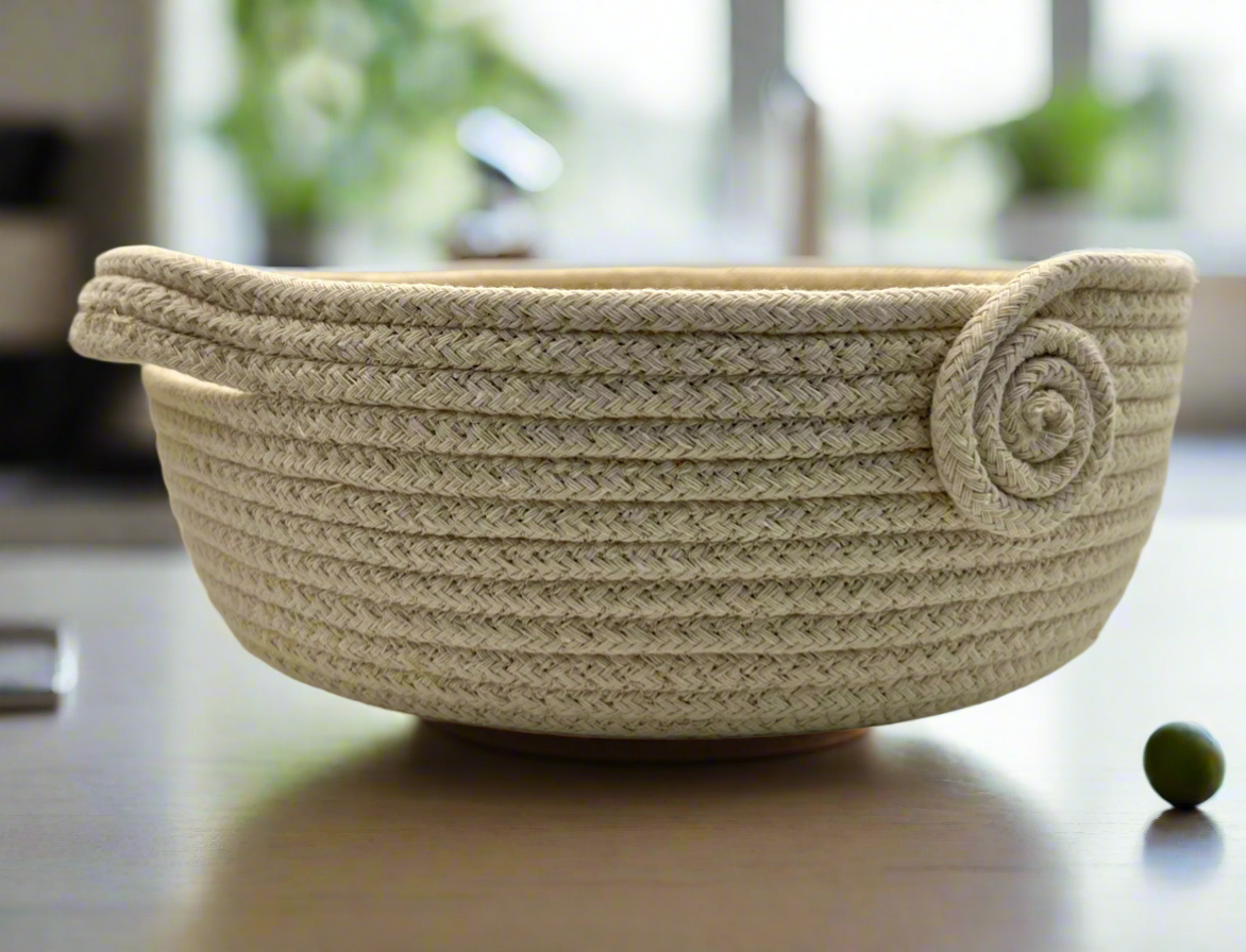 Cotton Rope Bowl with Stylish Handles