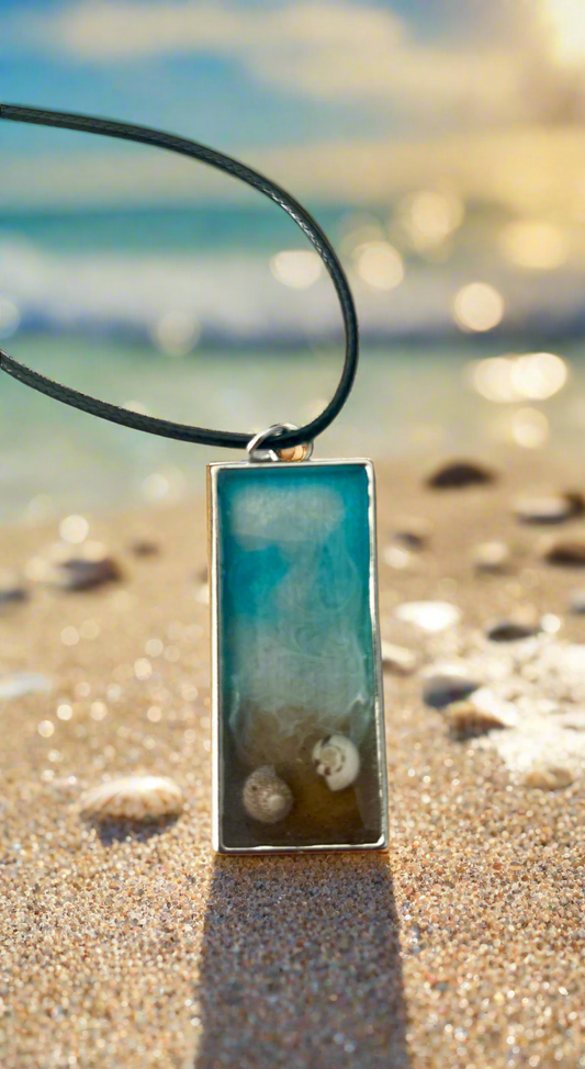 Ocean Waves Resin Necklace