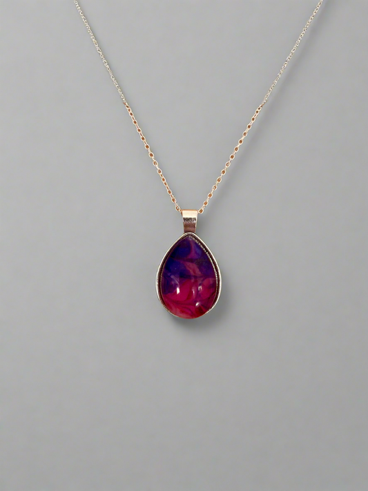 Mystical Teardrop Resin Necklace