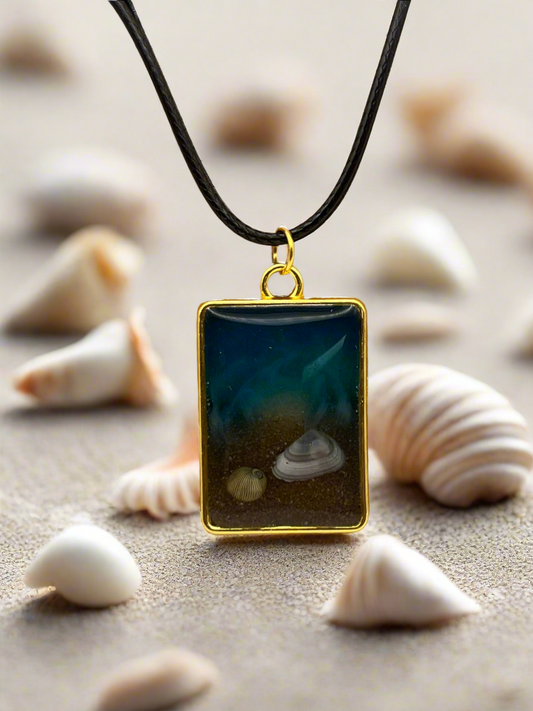 Ocean Waves Resin Necklace