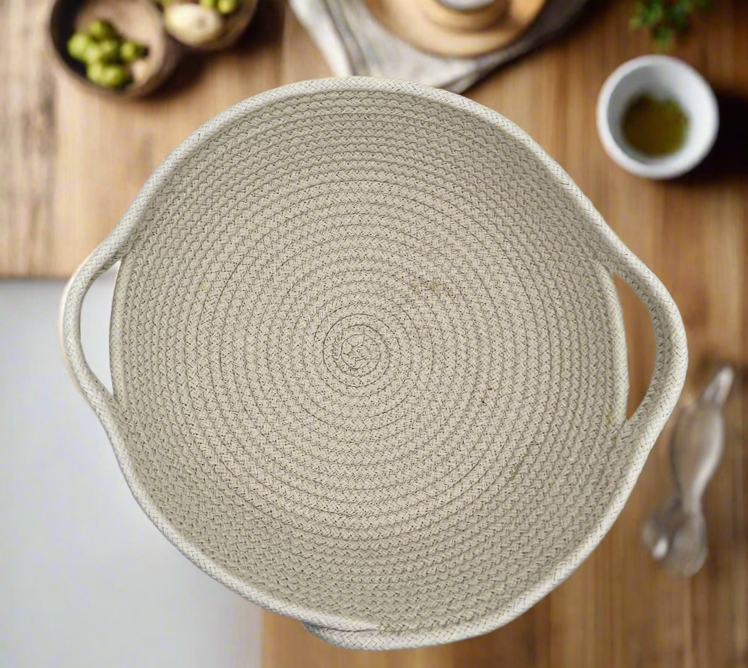 Cotton Rope Bowl with Stylish Handles