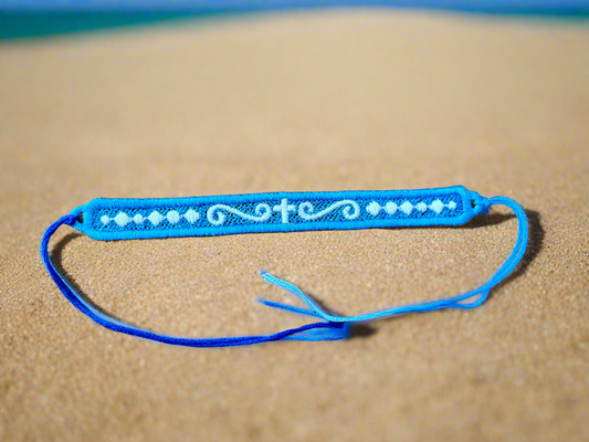 “Cross” Words of Wisdom embroidered bracelet handmade