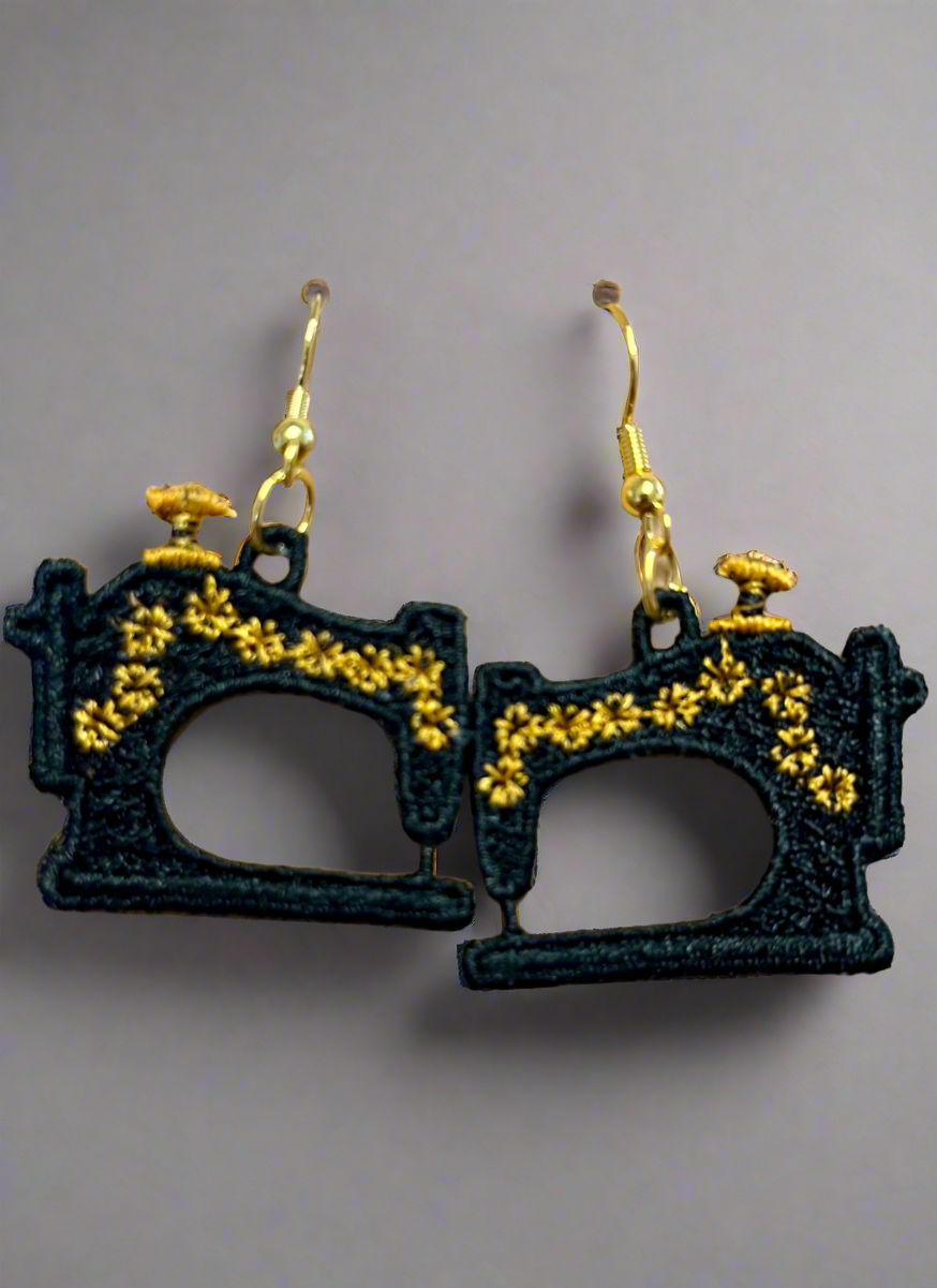 Antique Sewing Machine Earrings