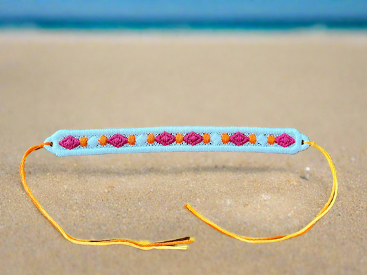 “Diamonds” Words of Wisdom embroidered bracelet